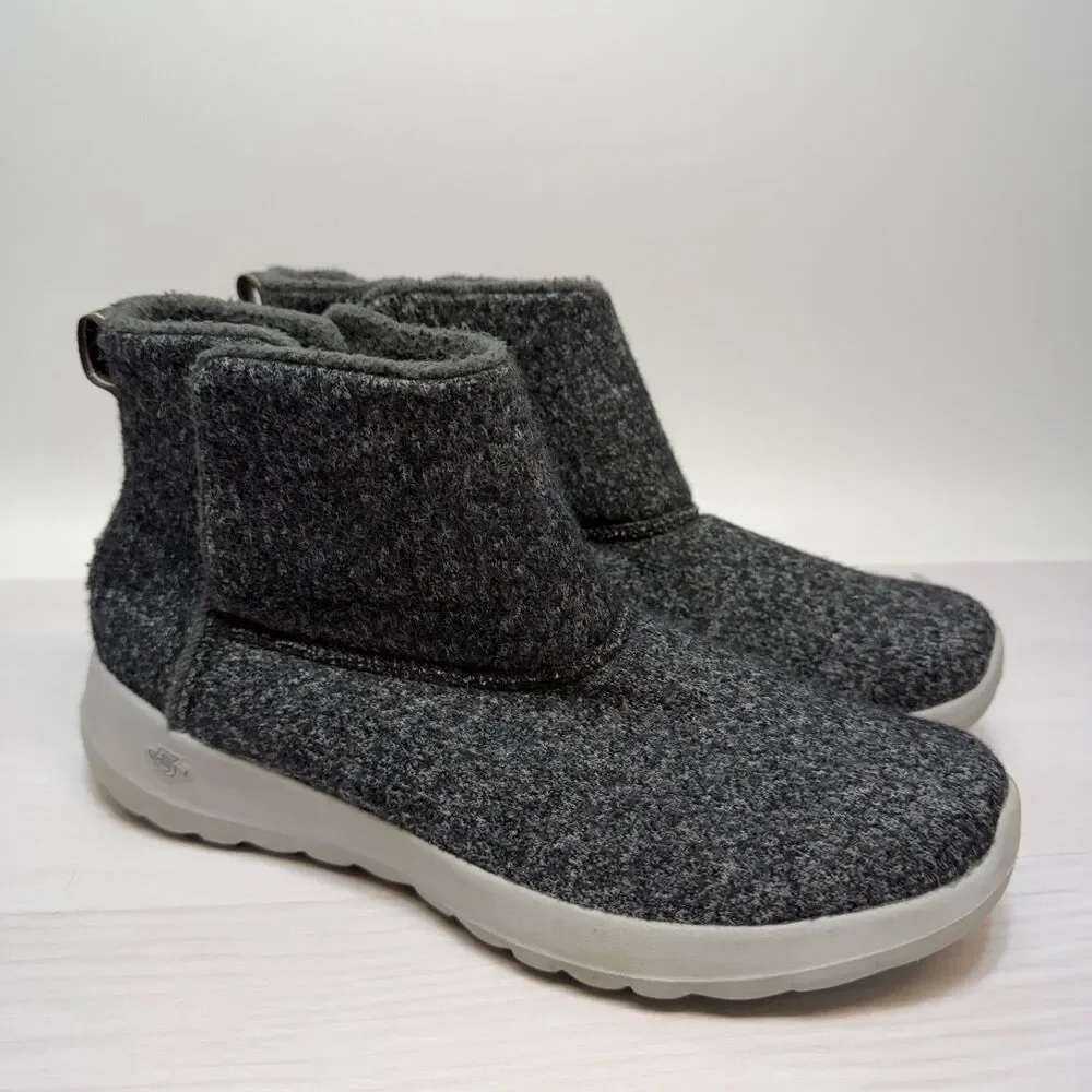 Skechers‎ Wash-A-Wool On-The-Go Joy Gray Ankle Booties Women’s 8.5